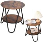 LEAN Masă de cafea rotundă cu raft - 40x42 cm (26621) Masa de cafea