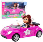 LEAN Toys Păpușa cu Cabriolet Roz și Cățel (24835)