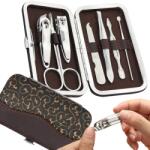 Verk Group Set de manichiură-pedichiură aurit, 7 piese, cu etui practic (01750_ZL)