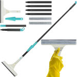 Verk Group Mop de geamuri microfibră cu racletă și lungime ajustabilă 160 cm, set 2 în 1 (27074)