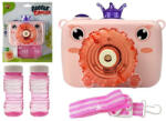 LEAN Toys Cameră de suflat bule roz cu efecte de lumină și sunet (6690) Tub balon de sapun