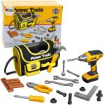 LEAN Toys Set de scule pentru copii cu bormașină pe baterii și geantă de scule (24718) Set bricolaj copii
