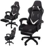 VERK GROUP Scaun de gaming pivotant negru, reglabil pe înălțime, cu două perne (01526)