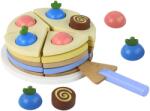 LEAN Toys Tort colorat din lemn cu 8 bucăți și velcro (15027)