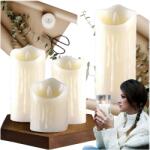 Real Lumânare LED Decorativă cu Efect de Flacără Mișcătoare și Elemente, 11 cm (RC-K-453)