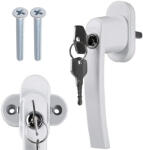 Malatec Mâner de Fereastră și Ușă de Balcon cu Blocare, Alb (00023438)