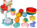 LEAN Toys Set de Jucării de Baie din Cauciuc cu Animale Marine, 17 Piese (13381)