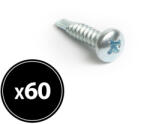 Handy Șuruburi autoforante cu cap plat 4, 2 x 19 mm (60 buc) (04806)