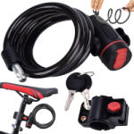 VERK GROUP Lacăt Bicicletă din Oțel Puternic cu Cheie și Strat Protector de Silicon, Negru (14551)