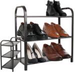 VERK GROUP Dulap pentru pantofi cu 3 rafturi, ușor și stabil, în culori negru și gri (27252) Pantofar