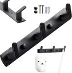 Verk Group Suport negru de perete pentru haine și prosoape, stil loft, 24, 5 cm (27243) Agatator cuier