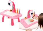 LEAN Toys Set de Joc 2 în 1 Mini Proiector Roz și Masă de Desenat Robot (20505)