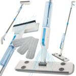 VERK GROUP Mop și curățător de geamuri 2 în 1 cu pulverizator încorporat, alb, cu 3 lavete din microfibră (27081)