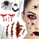 Verk Group Tatuaje Temporare de Halloween cu Efecte de Sânge și Răni Dechise (26166)