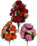 BackHomeLiving Buchet artificial de trandafiri și orhidee - 52 x 27 x 27 cm (HID3154)