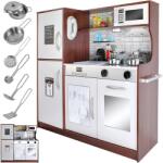 Kruzzel Bucătărie din lemn - cu efecte de sunet și lumină, accesorii incluse (00022114) Bucatarie copii
