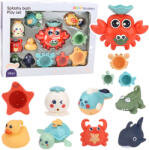 LEAN Toys Set de jucării pentru baie cu animale marine, 12 piese (22657)