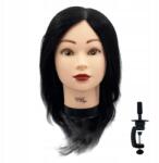 Michel Philippe Fodrászati Gyakorlófej, női, 100% természetes emberi haj, fekete