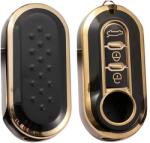  Fiat Bravo, 500, Iveco Eurocargo szilikon kulcstartó tok, fekete-arany szín