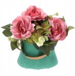 Trend-Deco Gipsz virágtáska, bőr fogantyúval, virágcserép burkolat (TD00163-1/MINT)