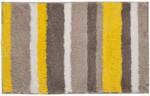 Evg Fürdőszobai Szőnyeg Csíkos Sárga Szürke Fehér Mikroszálas 50x80 Csúszásgátló (ldy-42)
