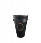 Vipolimex Virágdoboz, 20cm, fekete, arany nyomattal, virágokhoz (W9211)