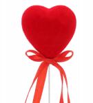 Luk Piros szív pálcikán, 5, 5cm, dróton, dekoráció Anyák napjára, esküvőre (HT13A070-WS)