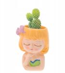 Trend-Deco Virágcserép kaspó szukkulensekhez, női fej, húsvéti dekoráció (TD00351 A)