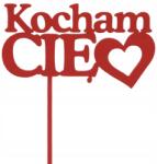 Trend-Deco Kocham Cię felirat piros fa szívvel, topper, ajándék (#11174)