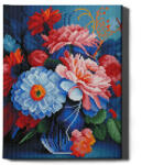 Oh Art! Set goblen cu diamante, cu sasiu, Flori in vaza, 30x40 cm (EJ1638)
