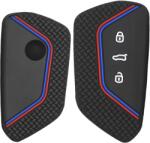  Szilikon Kulcstartó Tok, VW Golf 8, Passat, fekete-kék-piros