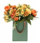 Trend-Deco gipsz váza, virágtartó, műbőr fogantyú, 18cm (TD00168-7/GREEN)