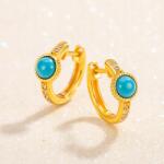  Retro türkiz fülbevaló nőknek, S925 ezüst, arany