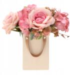 Trend-Deco gipsz virágcserép burkolat, virágos táska, ajándék virágokhoz (TD00168-4/CREAM)