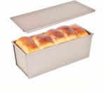 NEWALOR Tapadásmentes Kenyérsütő Forma Fedővel - Rozéarany, 1000 g (31, 5×12×11 cm) (NW16)