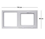 Far Est Műanyag ablak, 3 kamrás, fehér, 116 x 60 cm, bukó (6033852)
