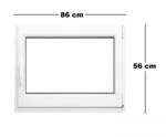 Teraglass Műanyag ablak fehér 86x56cm 6 kamrás Bukó/Nyíló (6022313)