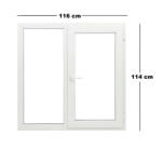 Salamander Műanyag ablak fehér 116x114cm 7 kamrás Fix+Bukó/Nyíló (6031574)