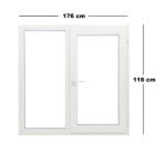 Trocal Műanyag ablak fehér 176x116cm 5 kamrás Fix+Bukó/Nyíló (6019504)