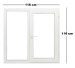 Trocal Műanyag ablak, Trocal, 5 kamrás, 116 x 116 cm, fix + bukó / nyíló (6019510)