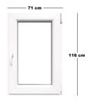 Teraglass Műanyag ablak, TeraGlass, 6 kamrás, fehér, 71 x 116 cmm bukó / nyíló (6022315)