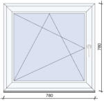  Bukó-nyíló ablak 80x80 cm BAL (AB7878B)