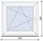  Bukó-nyíló ablak 58x58 cm BAL (AB5858B)