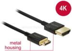 Delock kábel High Speed HDMI Ethernettel - HDMI-A apa> HDMI Mini-C apa3D 4K 2 m vékony Premium (DL84778) (DL84778)