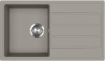 Evido EASY 45 S gránit mosogató, 760 x 440 mm, platina (442068) - trikolor