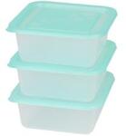 FLAIR 80052 Freezy 1, 2L 3 db-os smaragdzöld négyzetes ételtároló hűtődoboz (FLAIR_80052) (FLAIR_80052)