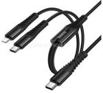 hoco. X123 töltőkábel 2in1 Type-C - Type-C/lightning, 100cm, FEKETE (HOCO_X123_2IN1) (HOCO_X123_2IN1)