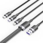 Vention USB-A 2.0/M -> USB-C/Lightning/Micro USB-B, 1, 5m, (fekete, 6A, 3in1), kábel (CTRBG) (CTRBG)