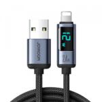 JOYROOM Cablu Date si Incarcare USB-A - Lightning Joyroom S-A16 Prism Display, 12W, 1.2m, Negru - evomag