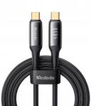 Mcdodo Adat- és töltőkábel, Mcdodo, gyorstöltés Thunderbolt 240 W USB-C - USB-C, gyorstöltés, Apple CarPlayhez, Android auto / Samsung / iPhone 15 / Plus / Pro / Max / Xiaomi / Oppo, 1M, Fekete